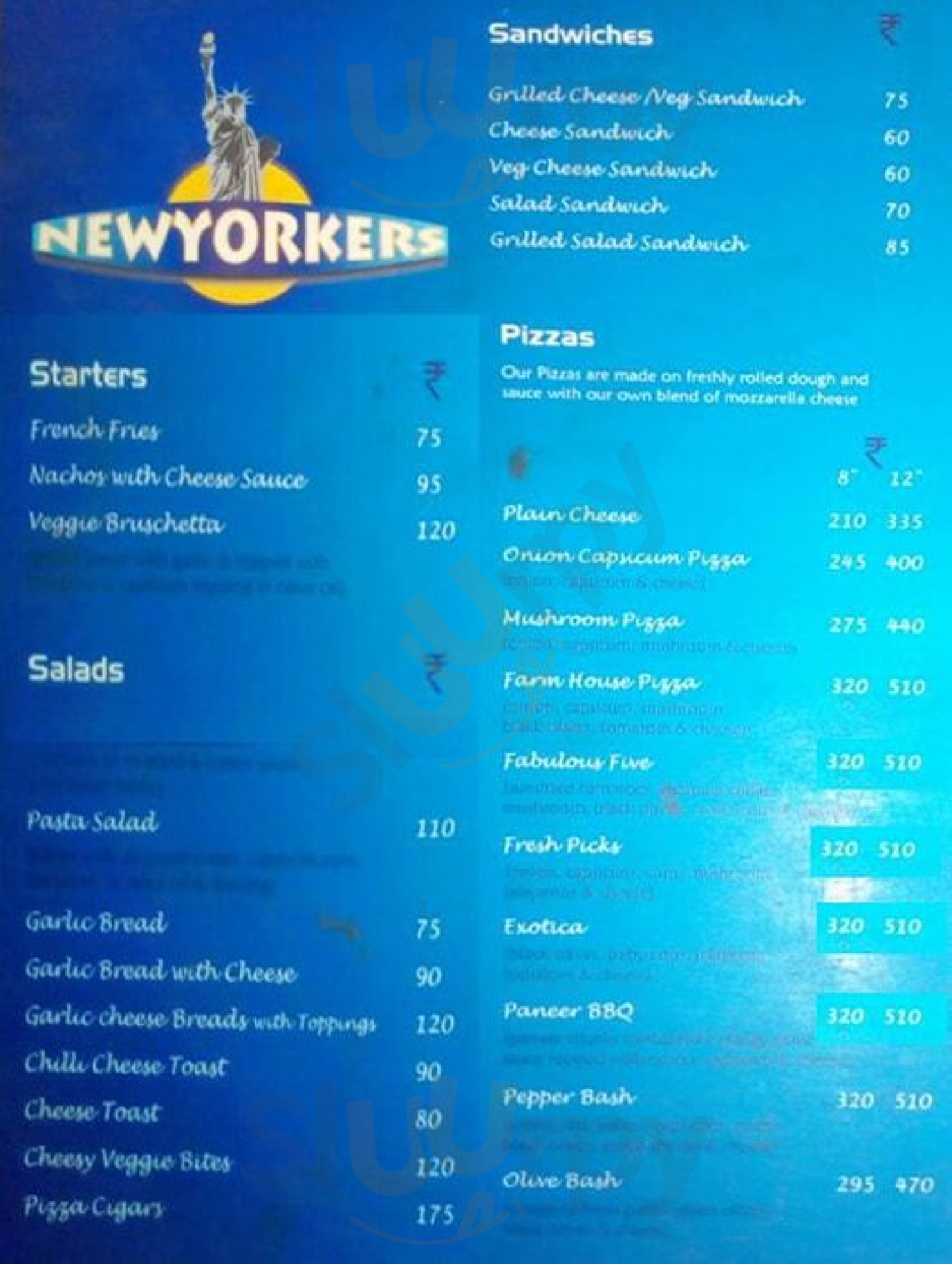 Newyorkers Pizza & Cafe Vadodara Menu - 1