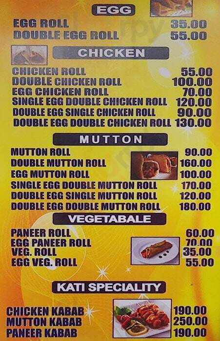 Hot Kati Roll Kolkata (Calcutta) Menu - 1