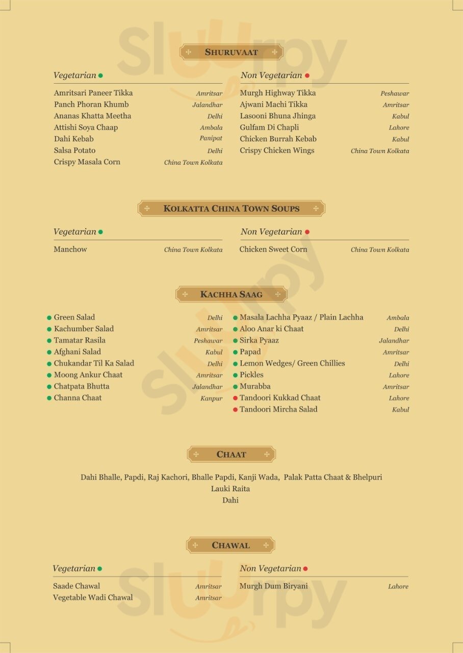 The G.t. Road Lucknow Menu - 1