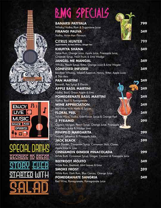 Bmg - Unplugged Pune Menu - 1