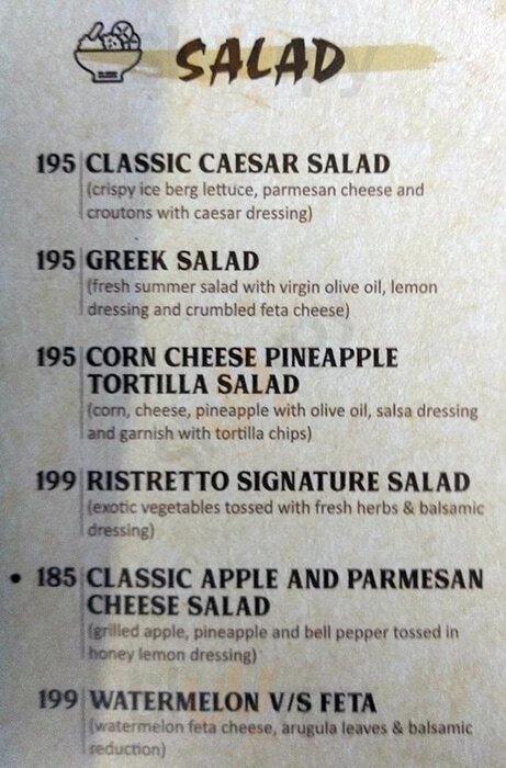 Ristretto Behind The Rods Ahmedabad Menu - 1