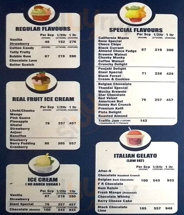 Giani Ice Cream Ahmedabad Menu - 1