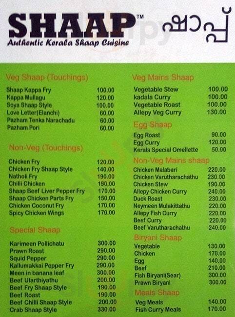 Shaap Bengaluru Menu - 1