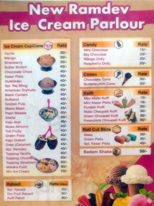 New Ramdev Ice Cream Parlour Thane Menu - 1