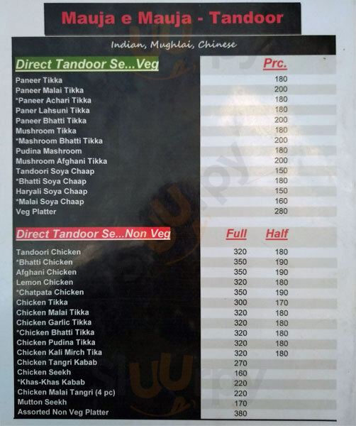 Mauja E Mauja Gurugram (Gurgaon) Menu - 1