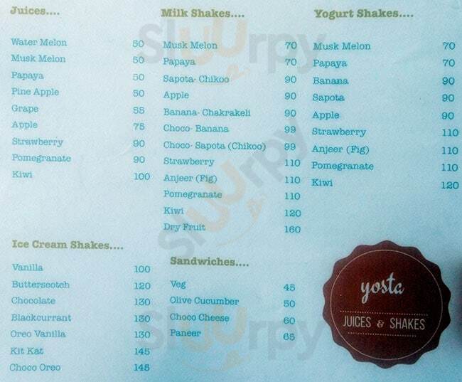 Yosta Xpress Hyderabad Menu - 1