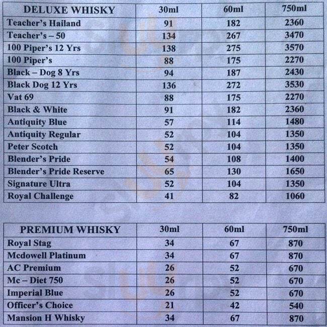 K B Restaurant & Bar Hyderabad Menu - 1