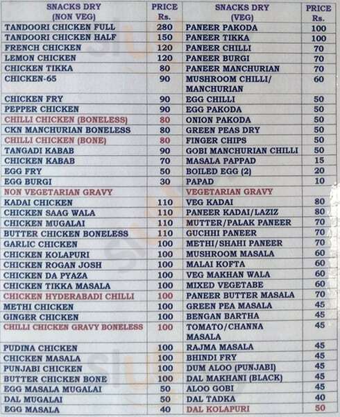 Sardarji Ka Dhaba Bengaluru Menu - 1