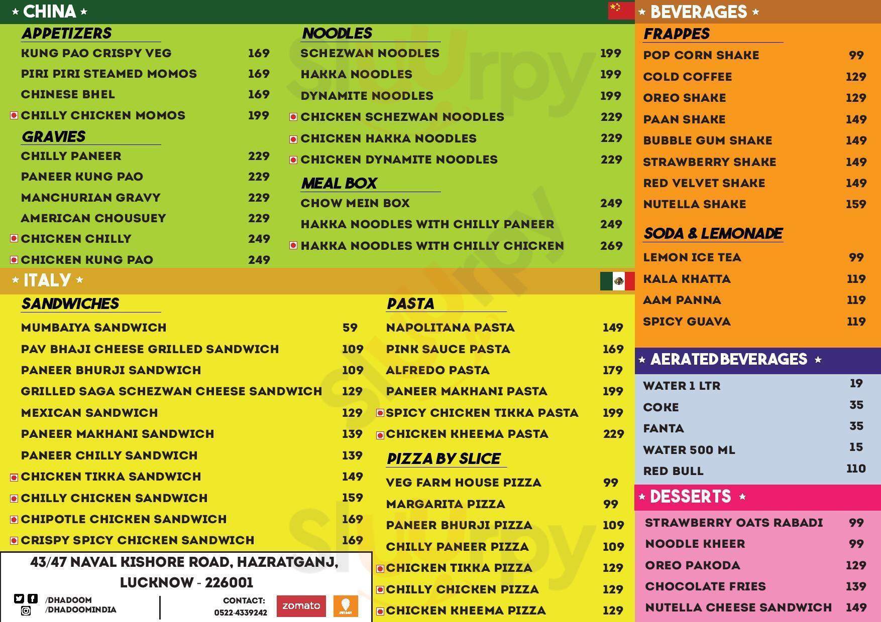 Dhadoom Lucknow Menu - 1