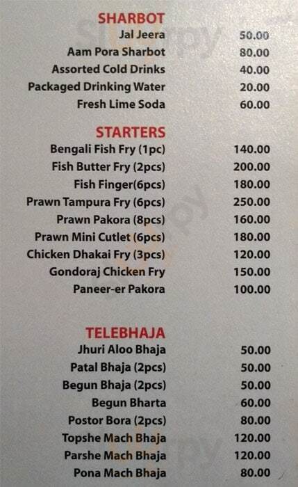 Sare Chuattar Kolkata (Calcutta) Menu - 1