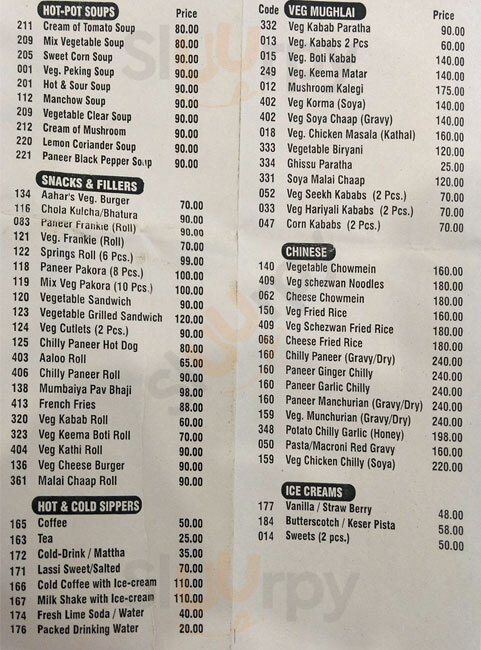 Aahaar The Vegetarian Lucknow Menu - 1