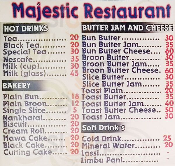 Majestic Restaurant Pune Menu - 1