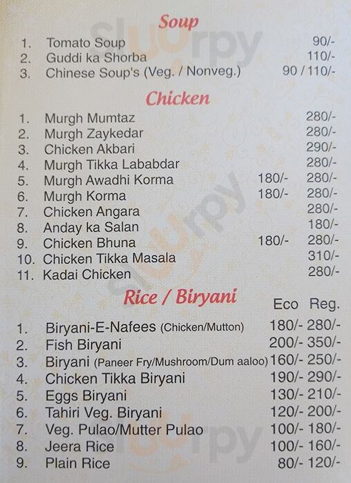 Nafees Restaurant Indore Menu - 1