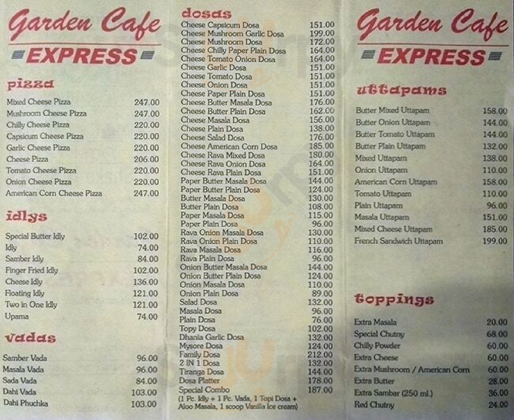 Garden Cafe Express Kolkata (Calcutta) Menu - 1