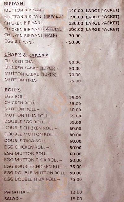 New Behala Fast Food Centre Kolkata (Calcutta) Menu - 1