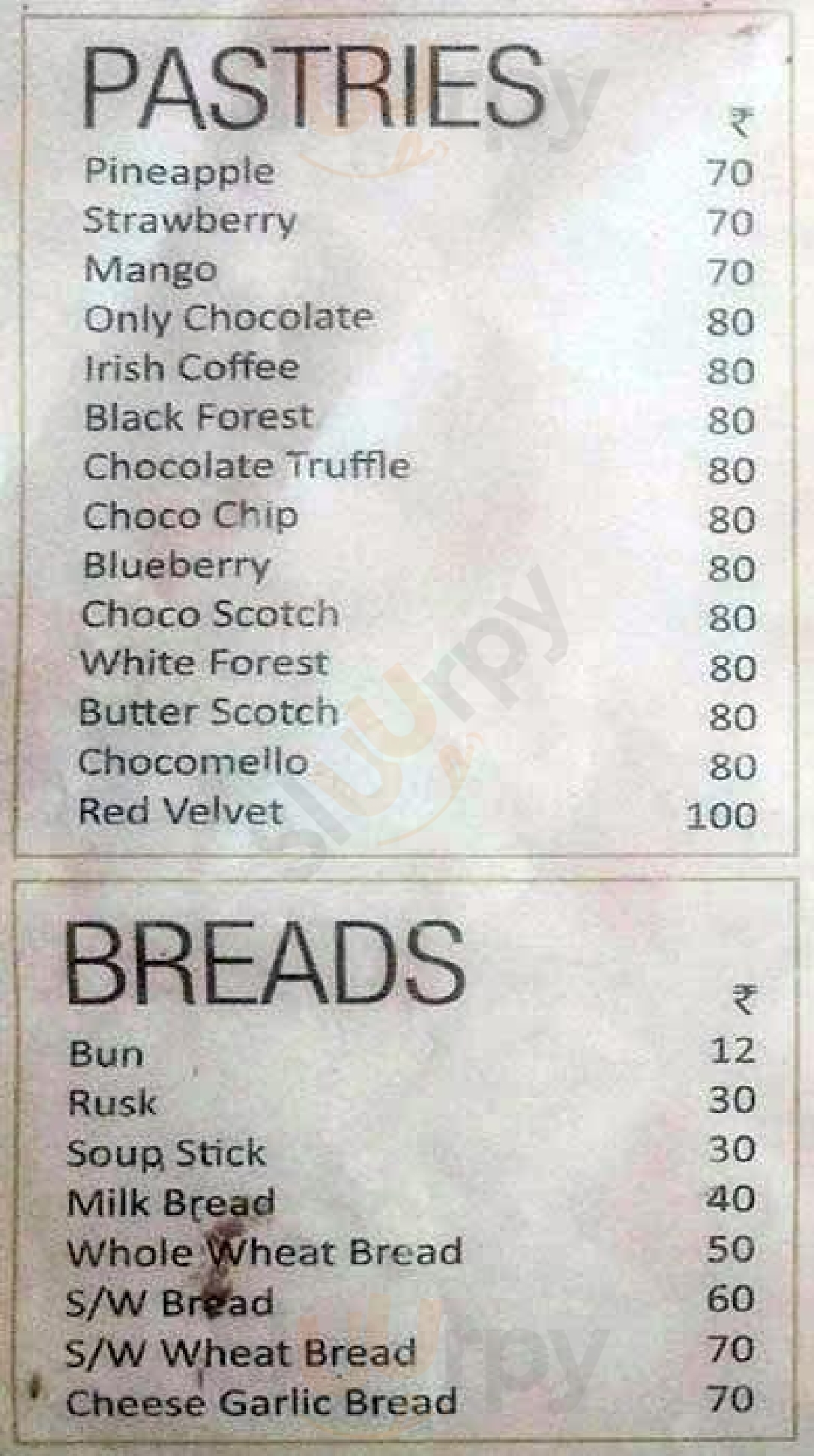 Bakers Cottage Chennai (Madras) Menu - 1