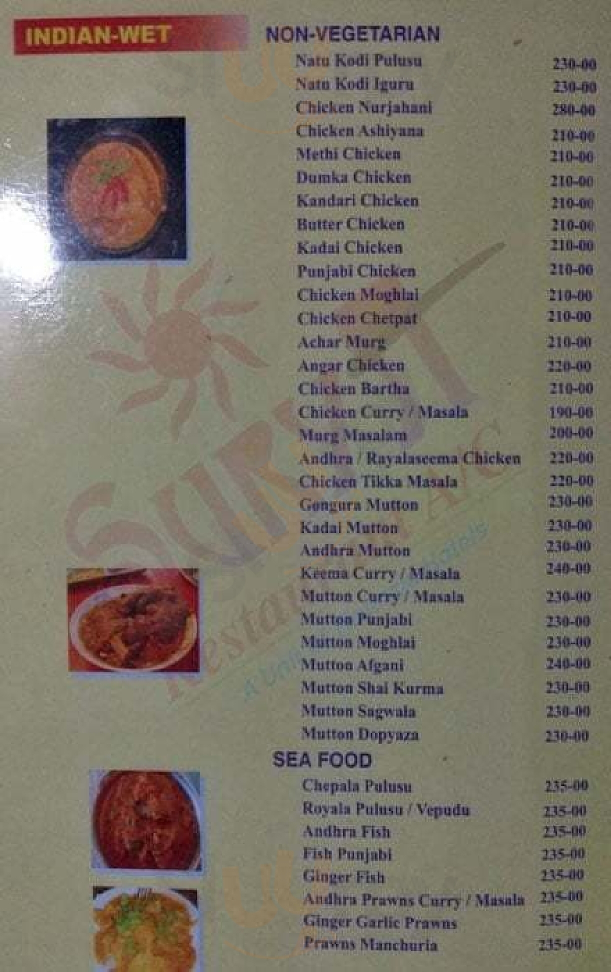 Surya Restaurant Hyderabad Menu - 1