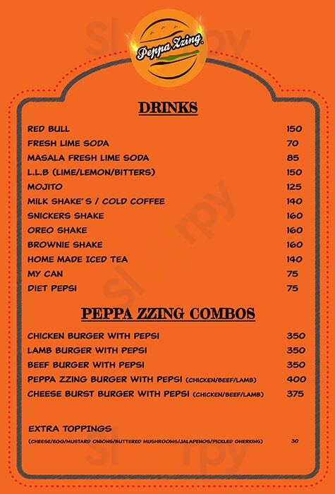 Peppa Zzing Restaurant Bengaluru Menu - 1