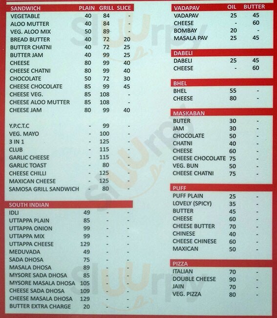 Yamuna Parlour Ahmedabad Menu - 1