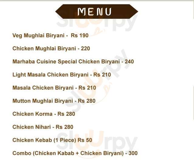 Marhaba Cuisine Gurugram (Gurgaon) Menu - 1