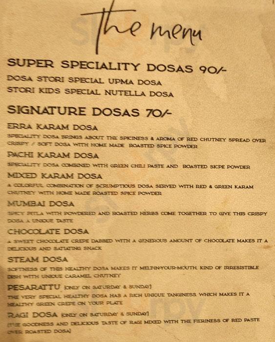 Dosa Stori, Viman Nagar Pune Menu - 1