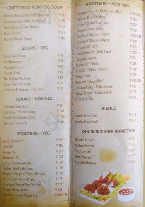 Anjappar Chettinad Chennai (Madras) Menu - 1