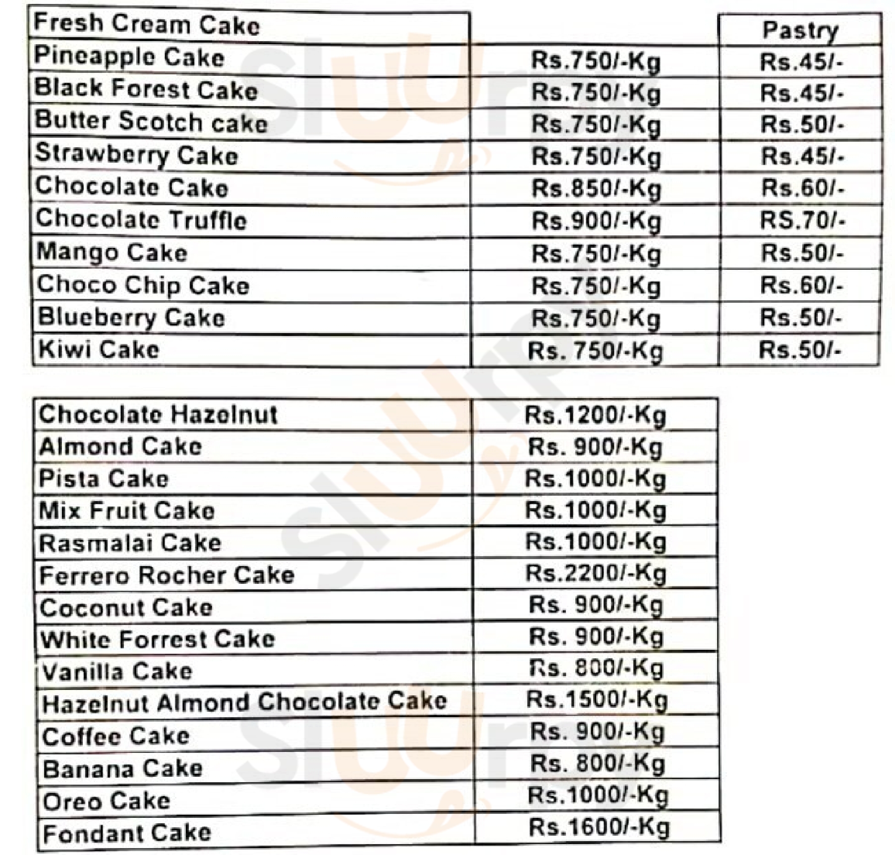 Saad Bakery Pune Menu - 1