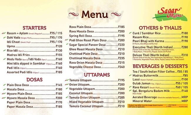 Sagar Ratna Gurugram (Gurgaon) Menu - 1