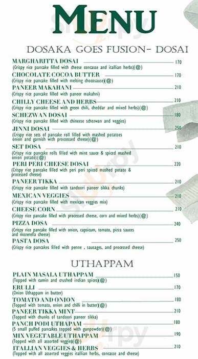 Dosaka -taste Of South Jaipur Menu - 1