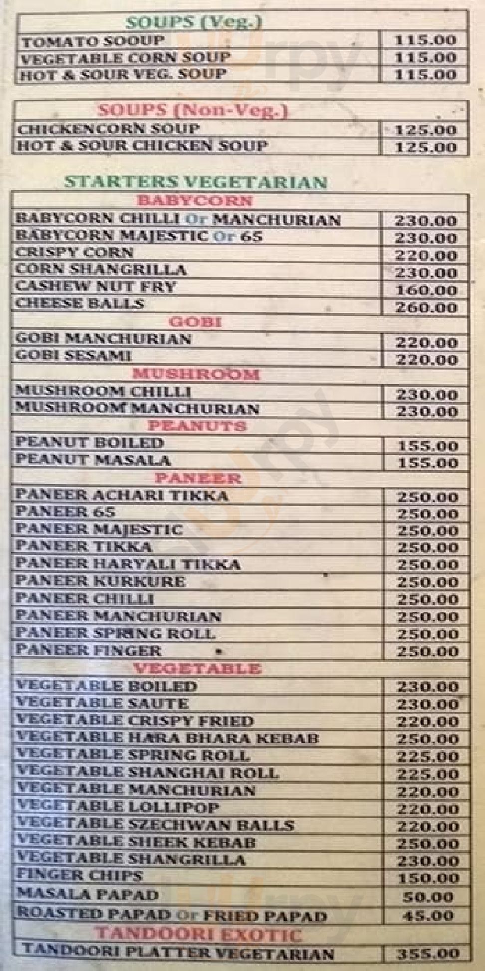 Amaravathi Family Restaurant Hyderabad Menu - 1