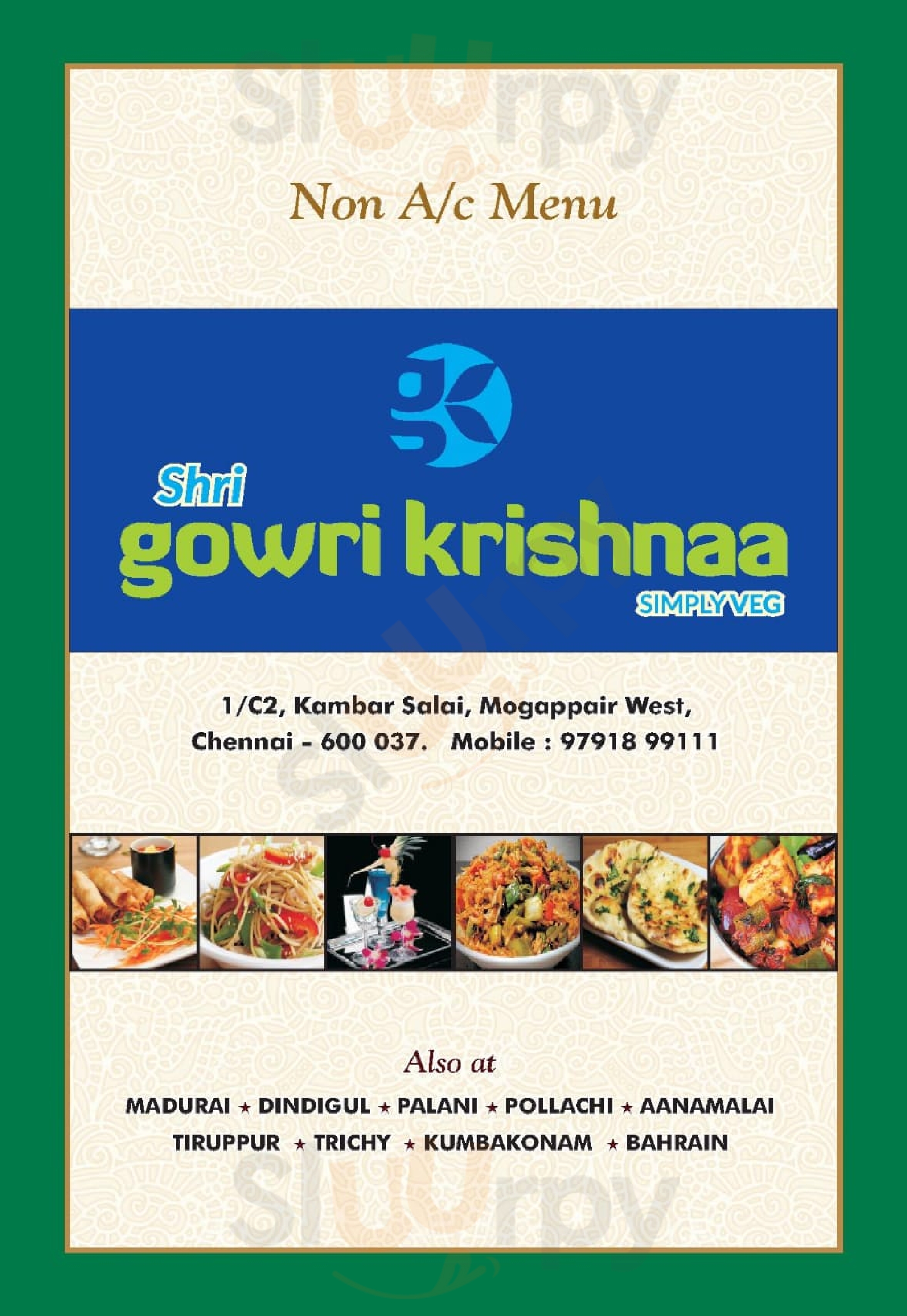 Shri Gowri Krishnaa Chennai (Madras) Menu - 1