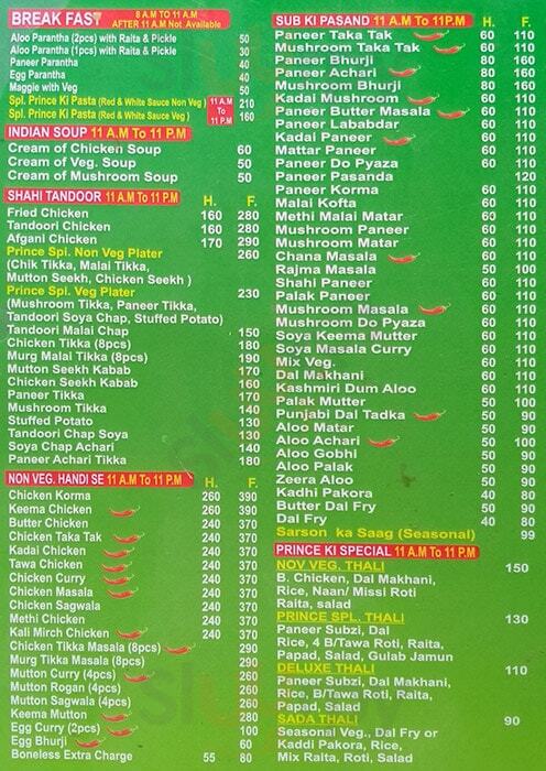 Prince Ki Rasoi Gurugram (Gurgaon) Menu - 1