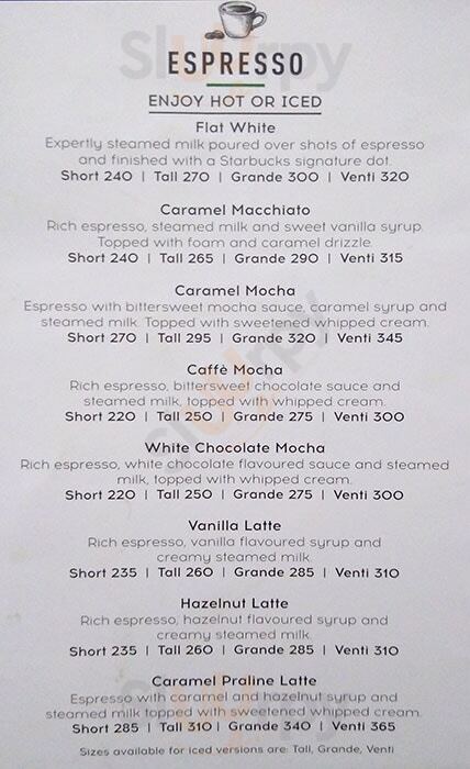 Starbucks Gurugram (Gurgaon) Menu - 1