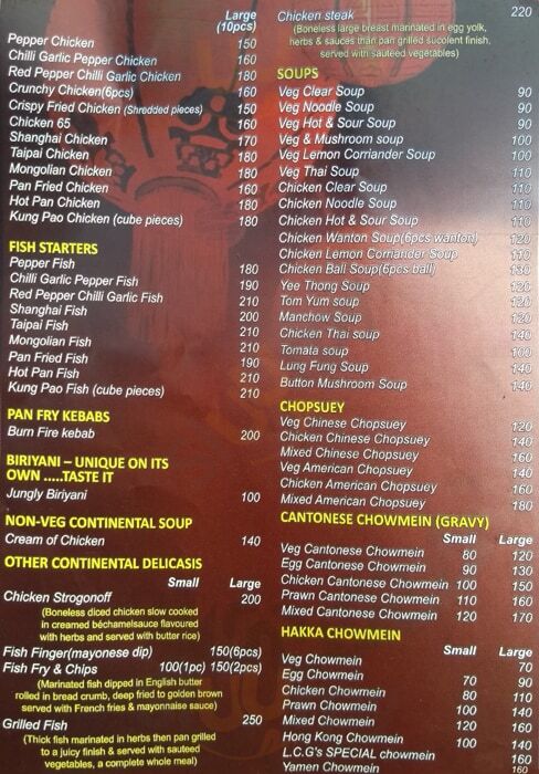 La China Grill Kolkata (Calcutta) Menu - 1