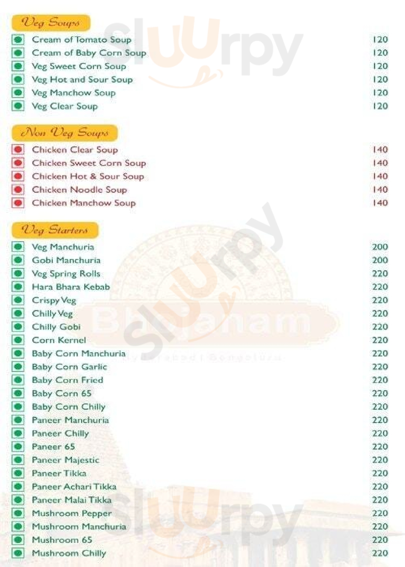 Bhojanam Multi Cuisine Restaurant-kphb Hyderabad Menu - 1