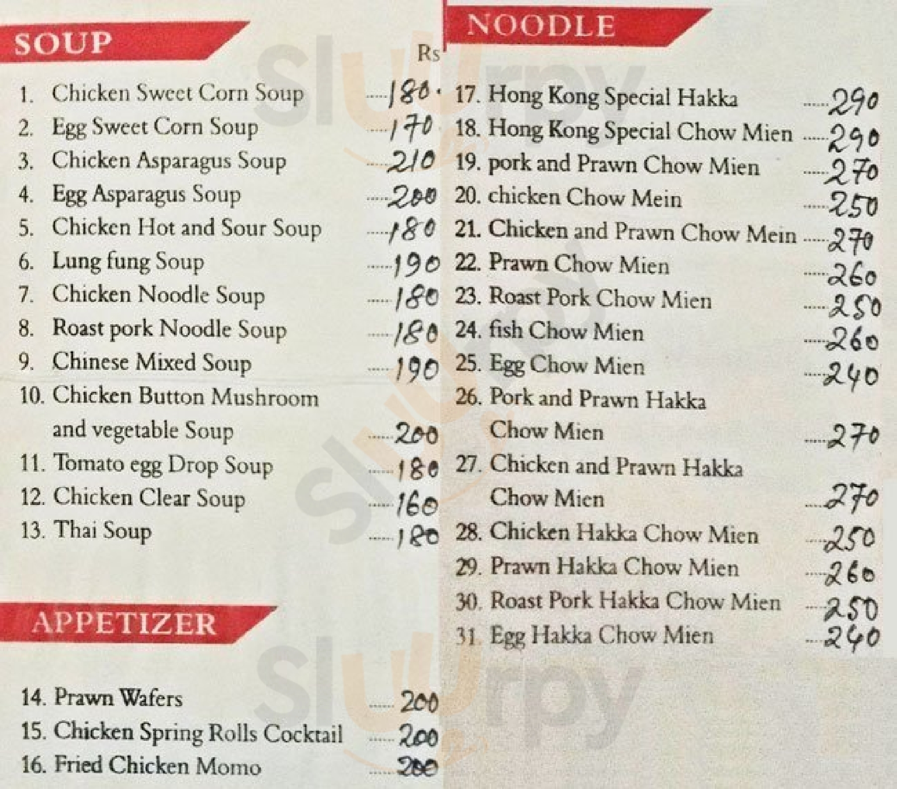 Hong Kong Kolkata (Calcutta) Menu - 1