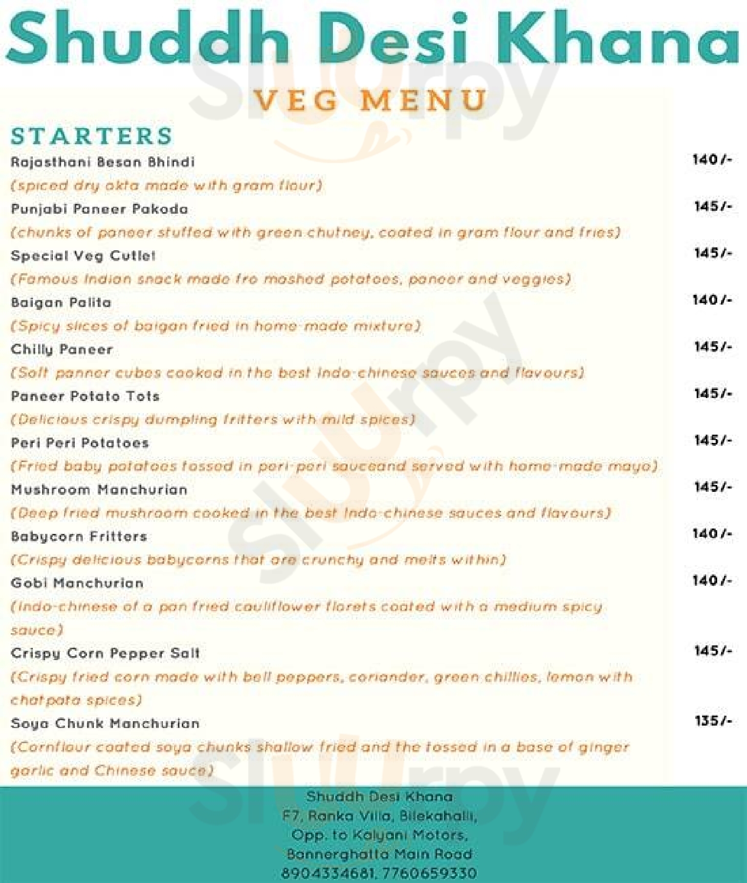 Shuddh Desi Khana Bengaluru Menu - 1