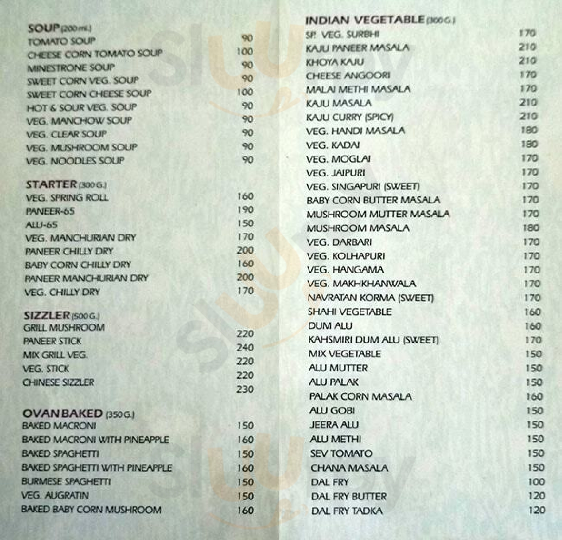 Surbhi Restaurant Ahmedabad Menu - 1