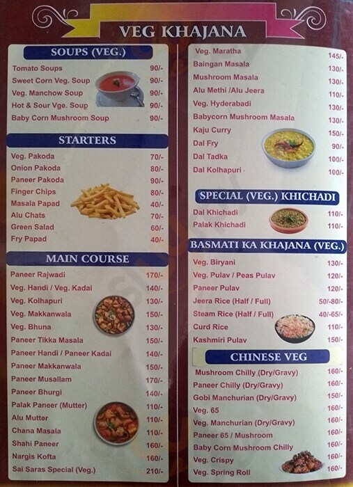 Sai Saras Pune Menu - 1