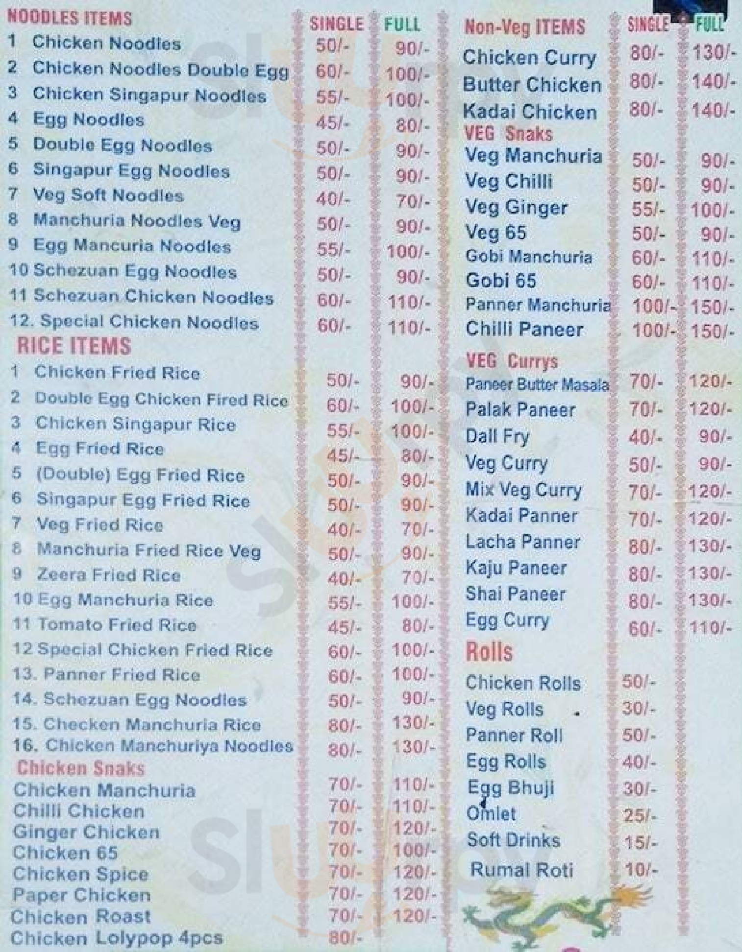 Kgn Chinese Fast Food Hyderabad Menu - 1
