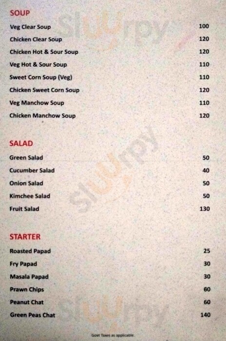 Farina Kolkata (Calcutta) Menu - 1