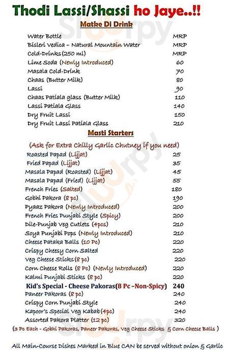 Kapoor's Cafe Bengaluru Menu - 1