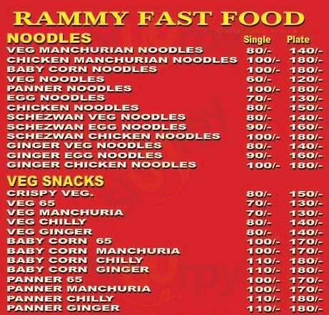 Ramy Fast Food Hyderabad Menu - 1