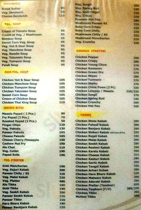 Hotel Saptgiri Bhojanalaya Restaurant Pune Menu - 1