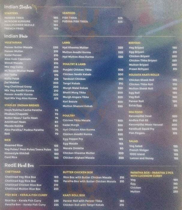 Rede Drop Zone Chennai (Madras) Menu - 1