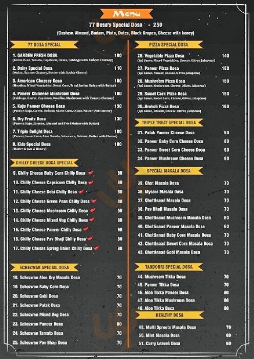 77 Dosa Chennai (Madras) Menu - 1