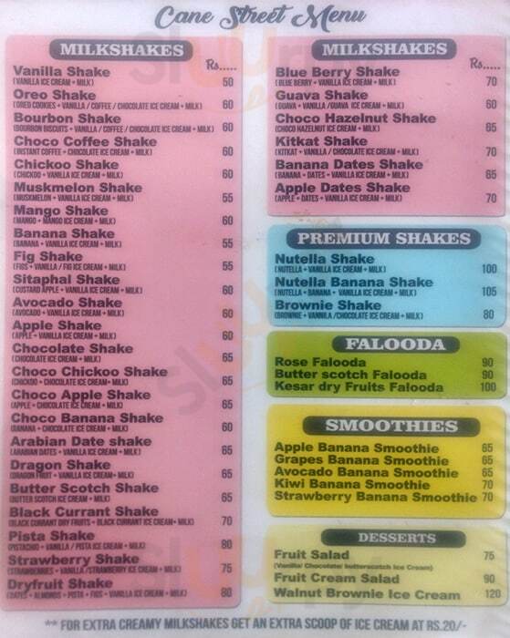 Cane Street Chennai (Madras) Menu - 1