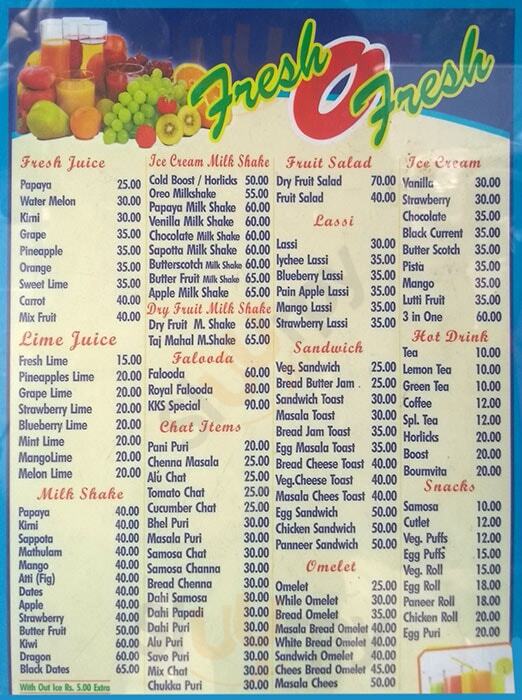 Fresh Juice Mall Chennai (Madras) Menu - 1