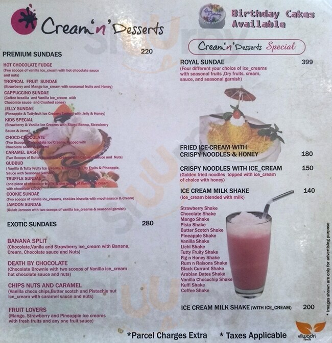 Cream 'n' Desserts Bengaluru Menu - 1