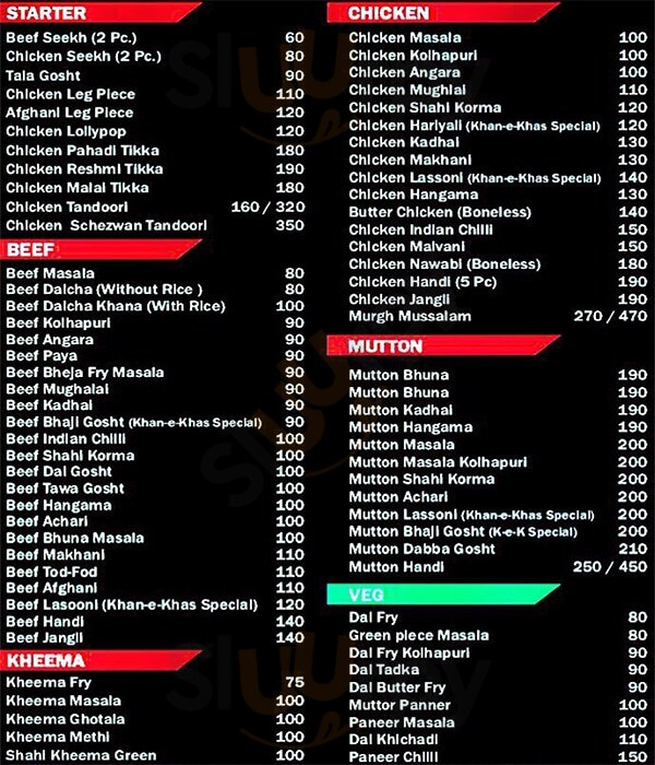 Panjabi E Khas Pune Menu - 1